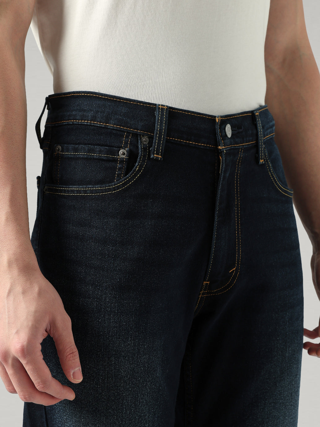 Men's 527 Dark Blue Bootcut Fit Mid Rise Jeans - Detail View