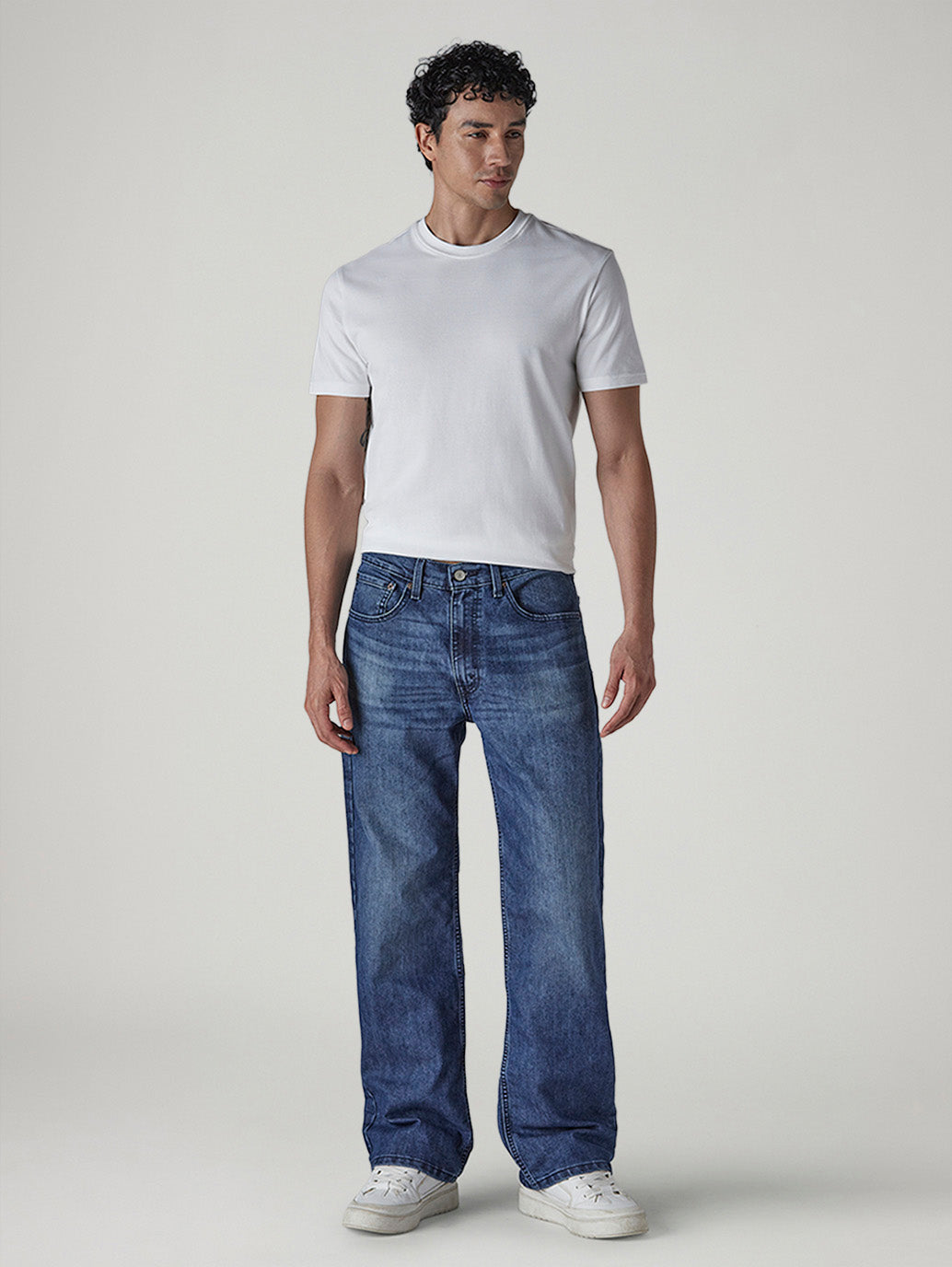 Men's Tinted 505 Dark Indigo Straight Fit Mid Rise Jeans - Front View