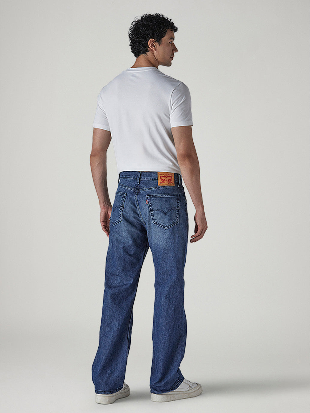 Men's Tinted 505 Dark Indigo Straight Fit Mid Rise Jeans - Back View