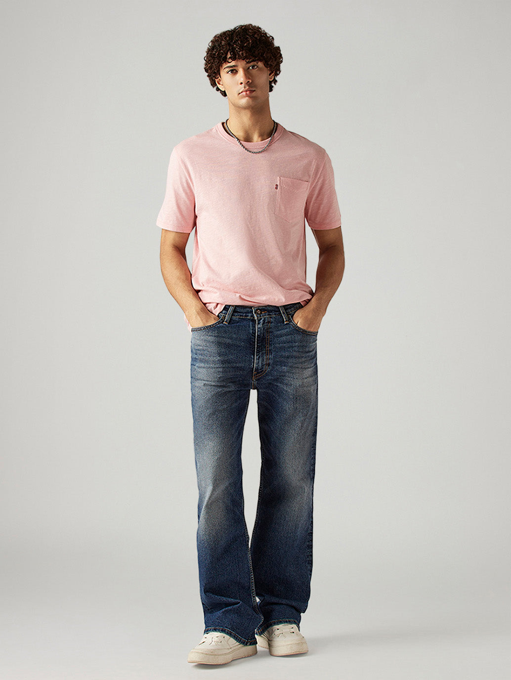 Men's 567 Blue Bootcut Fit Mid Rise Jeans - Styleshot View