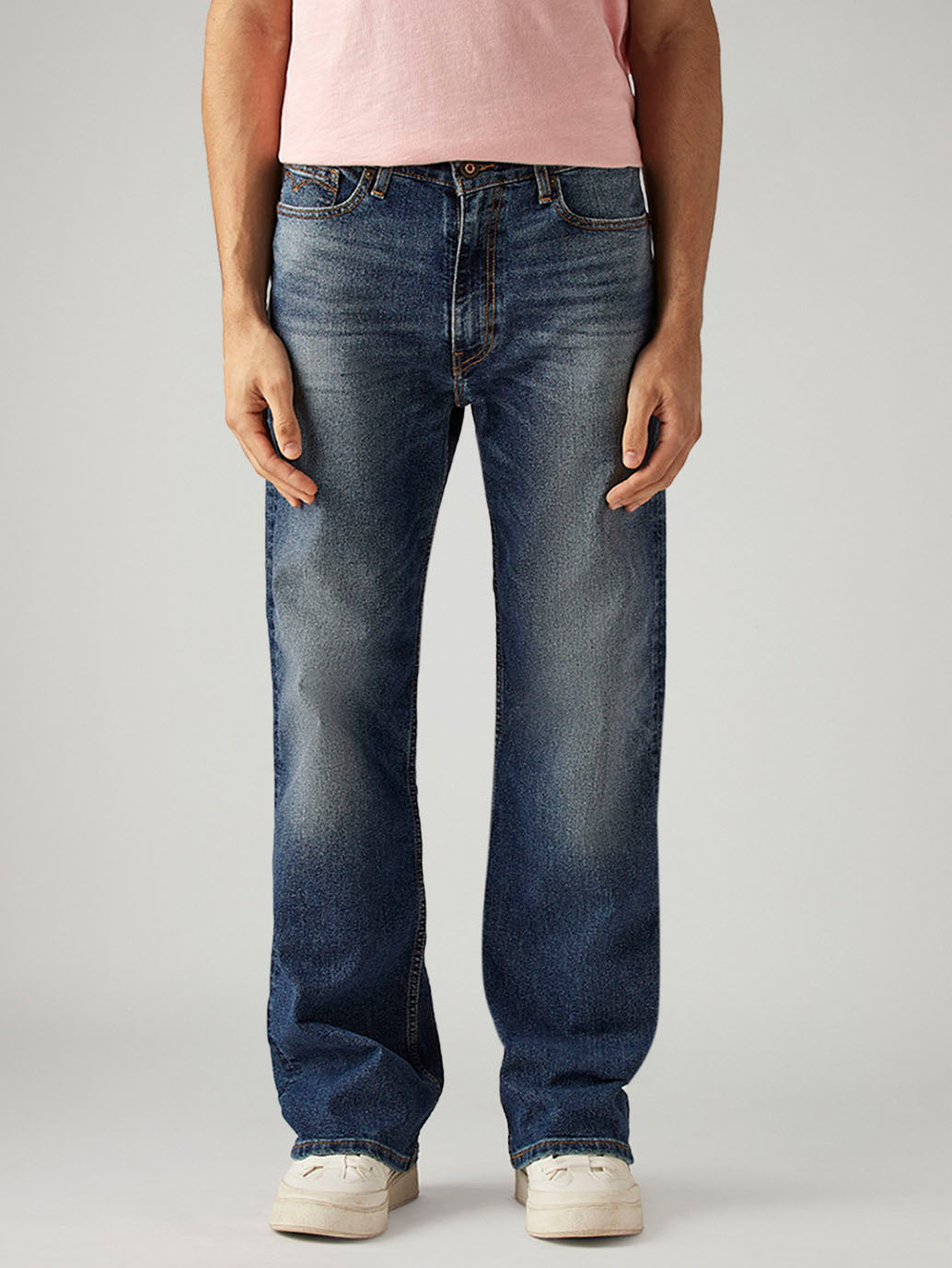 Men's 567 Blue Bootcut Fit Mid Rise Jeans - Front View