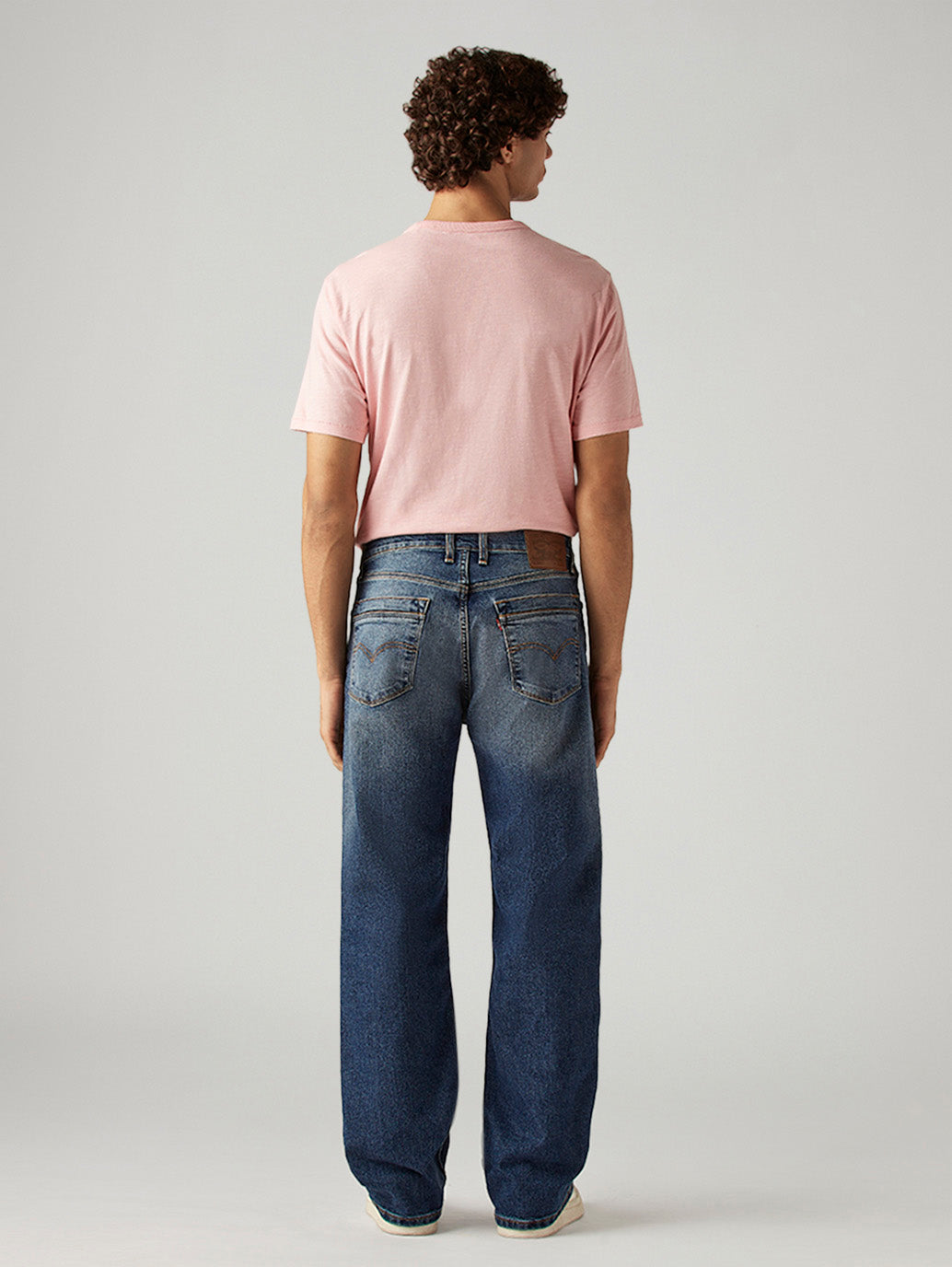 Men's 567 Blue Bootcut Fit Mid Rise Jeans - Back View