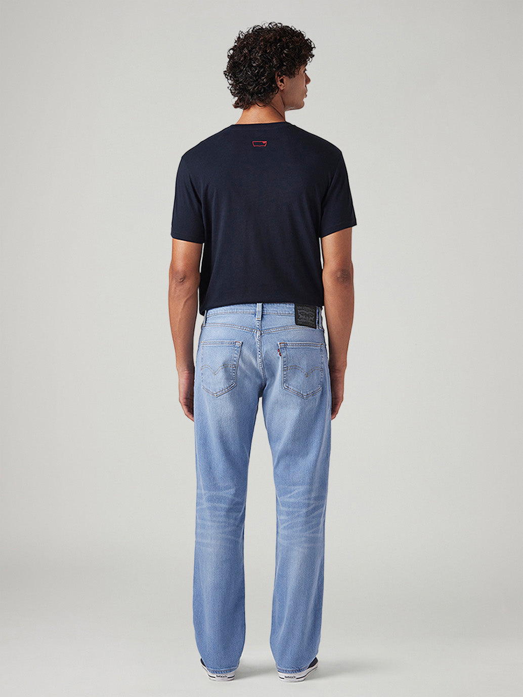 Men's 555 Light Blue Relaxed Straight Fit Mid Rise Commuter Jeans - Back View