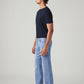 Men's 555 Light Blue Relaxed Straight Fit Mid Rise Commuter Jeans - Side View