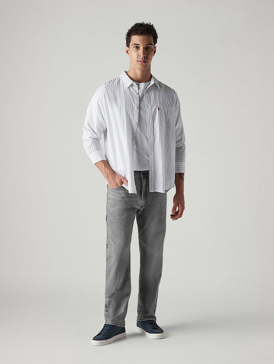 levi's Men's 555 Grey Relaxed Straight Fit Mid Rise Jeans-picture-22