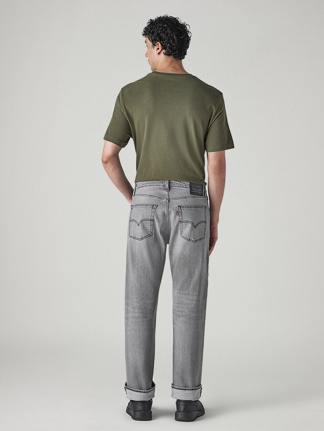 Men's 555 Grey Relaxed Straight Fit Mid Rise Jeans - e998ee9e-89f1-4084-815d-0e8bcd05093d View