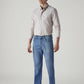 Men's 555 Light Blue Relaxed Straight Fit Mid Rise Commuter Jeans - Side View