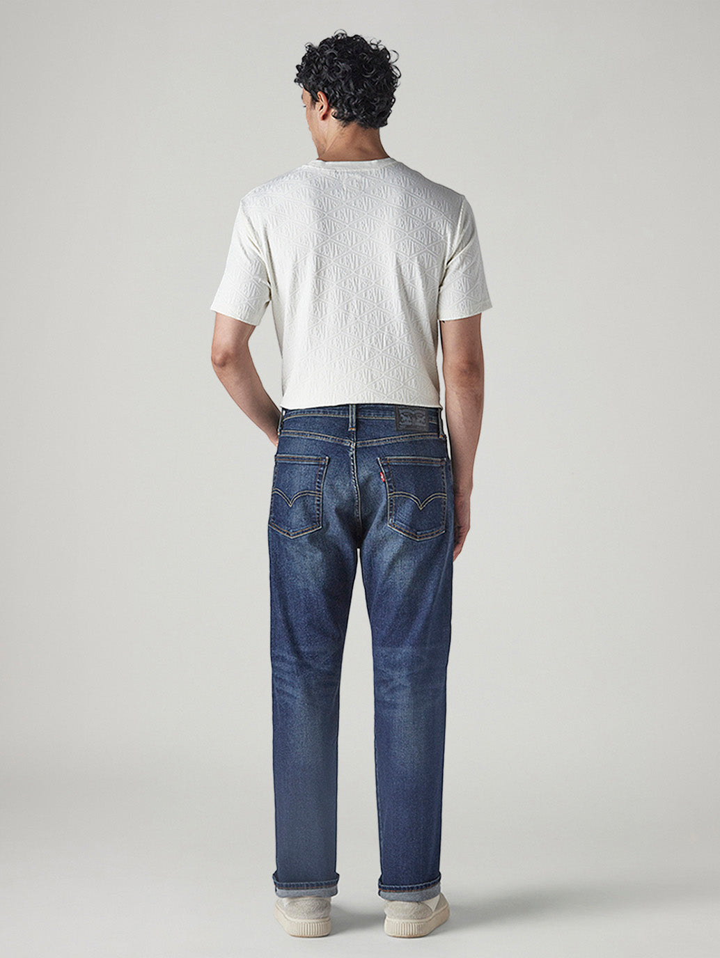 Men's 555 Dark Blue Relaxed Straight Fit Mid Rise Commuter Jeans - bc1c0131-feaa-4d86-9360-00a6f6bba9a9 View