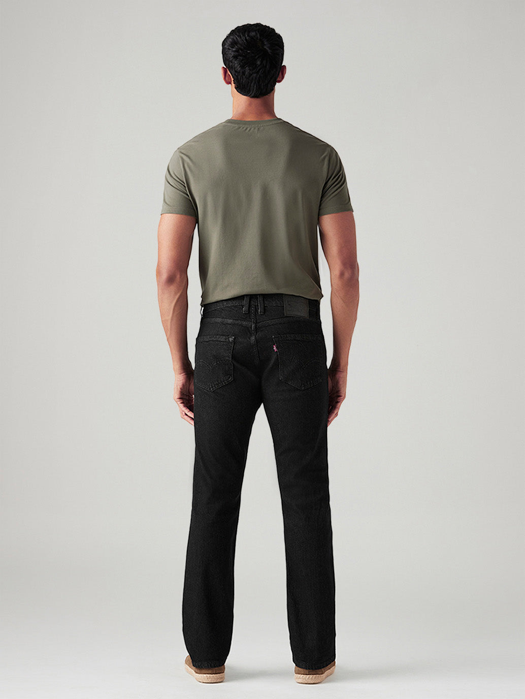 Men's 513 Black Slim Straight Fit Mid Rise Jeans - Back View