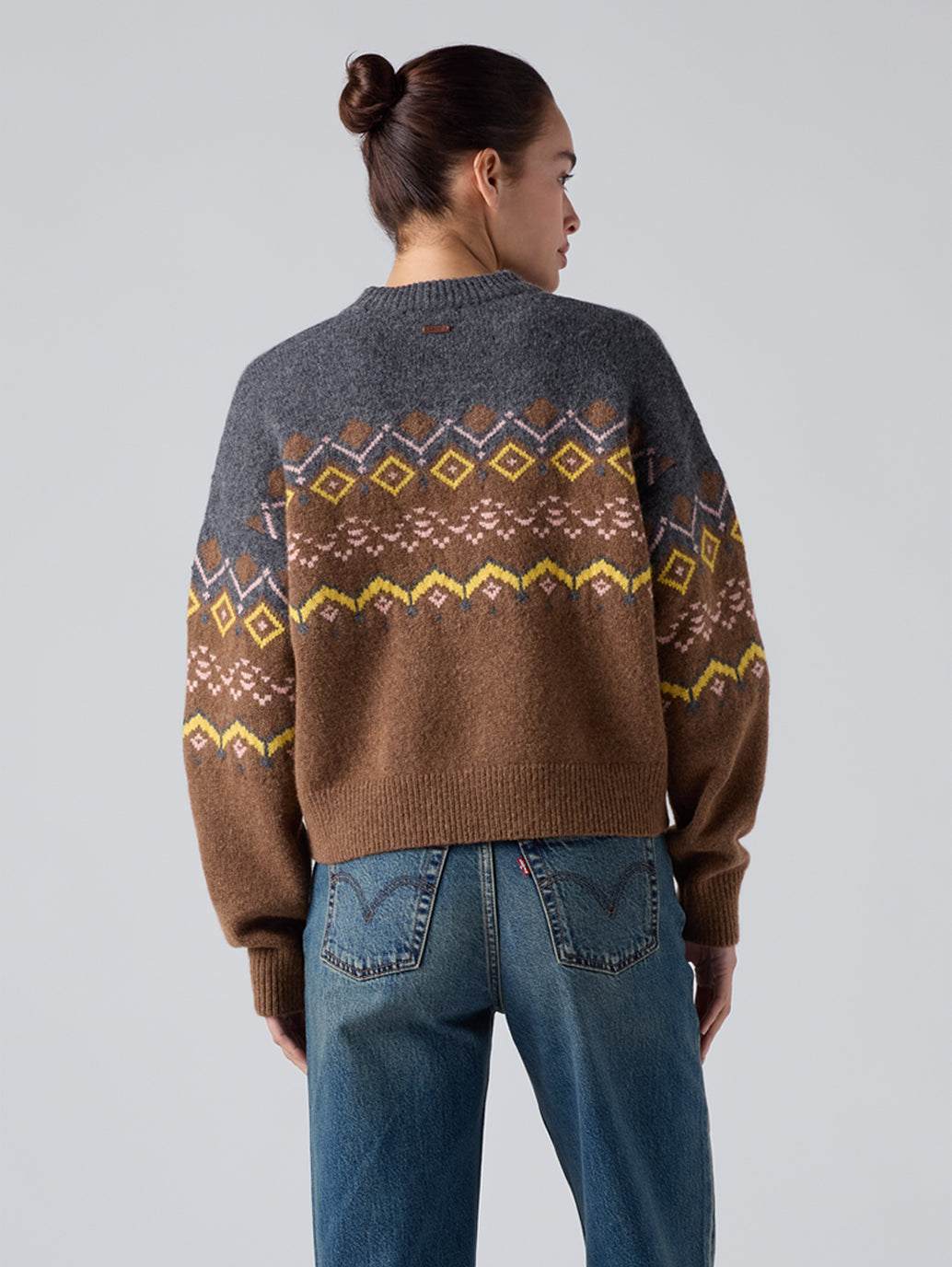 Levi's® Women's Charlotte Fairisle Crewneck Sweater - Back View
