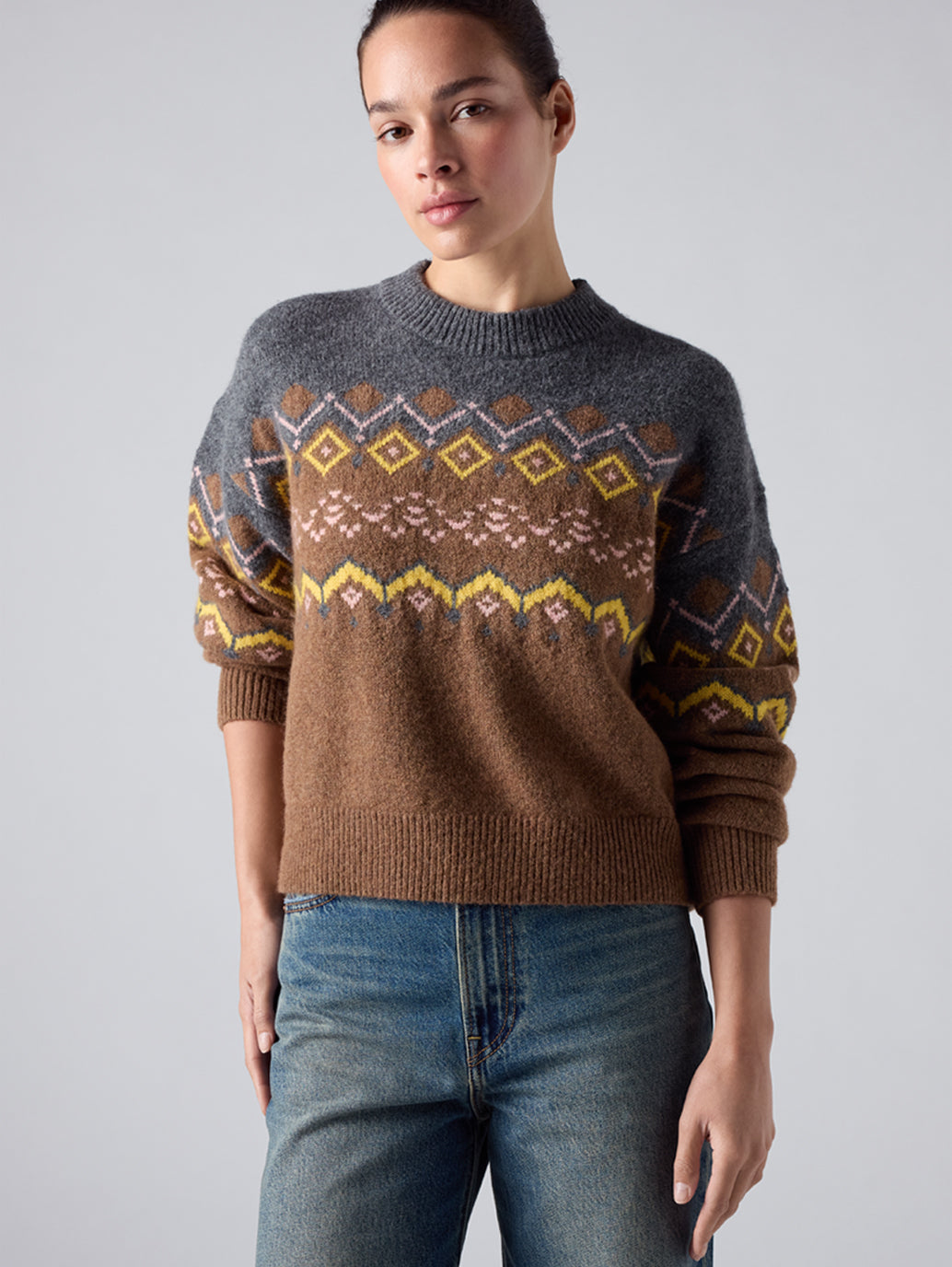 Levi's® Women's Charlotte Fairisle Crewneck Sweater - Side View
