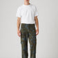 Men's Olive Extra Baggy Fit Mid Rise Cargos - Font View