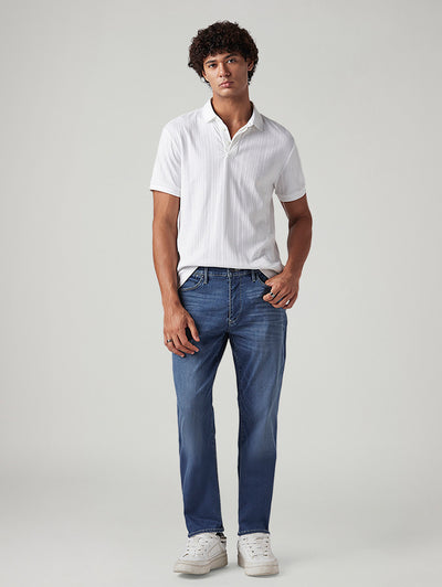Men's 541 Blue Athletic Tapered Fit Mid Rise Redloop Jeans-image-12