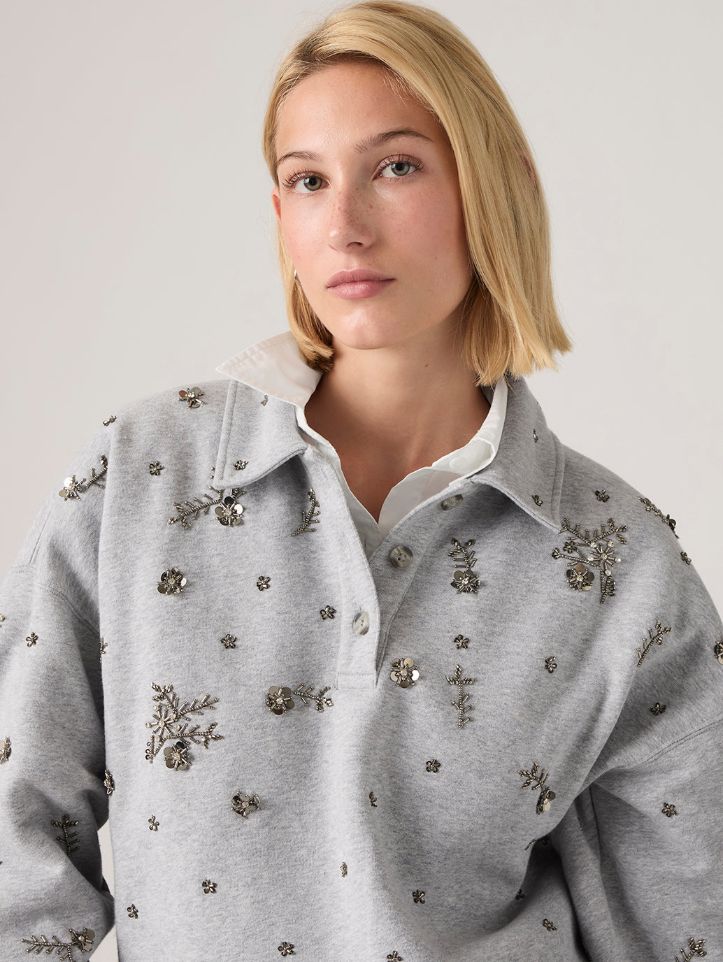 Levi's® Women's Vintage Embellished Polo Sweatshirt - detail View