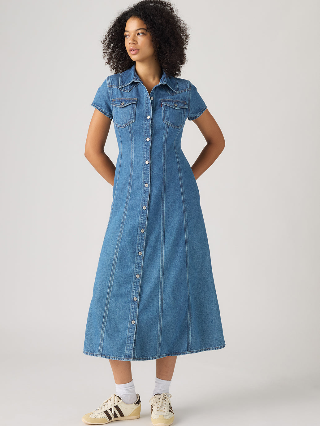 Levi's® Women's Short-Sleeve Fit and Flare Western Dress
