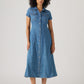 Levi's® Women's Short-Sleeve Fit and Flare Western Dress - Front View