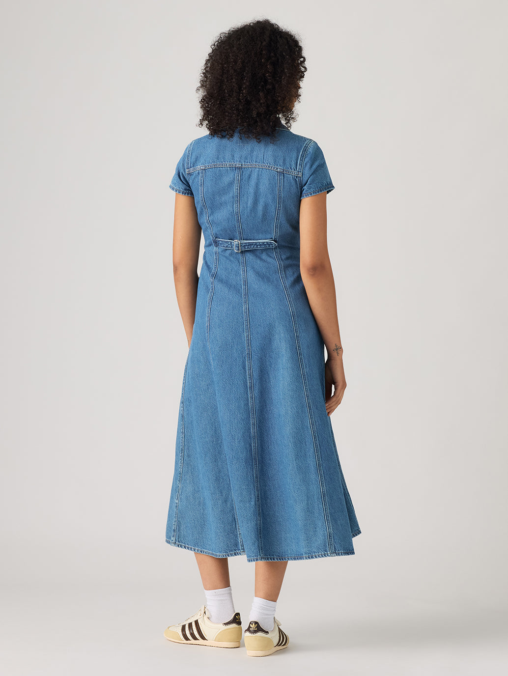 Levi's® Women's Short-Sleeve Fit and Flare Western Dress - Back View