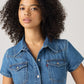 Levi's® Women's Short-Sleeve Fit and Flare Western Dress - detail View