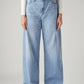 Women's Light Blue Ribcage Wide Leg Fit High Rise Redloop Jeans - Front View