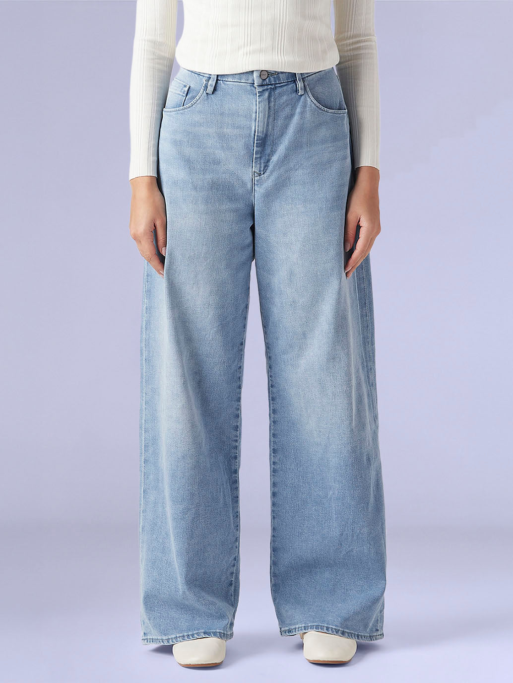 Women's Cinched Ribcage Wide Leg Fit High Rise Redloop Jeans - d072cdad-29c9-48eb-8660-8a50b5d3dfba View
