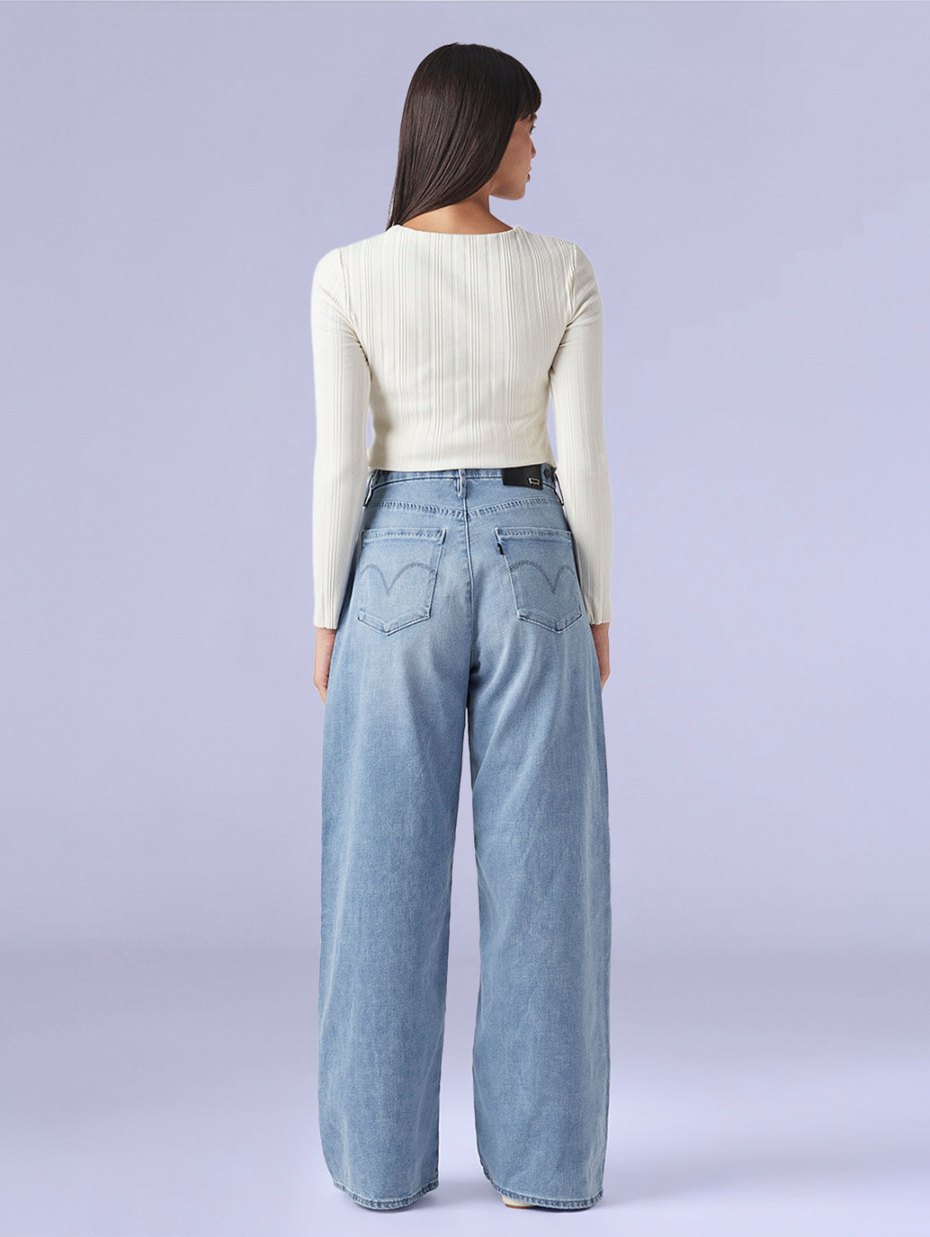 Women's Cinched Ribcage Wide Leg Fit High Rise Redloop Jeans - 370b9f20-7377-4a7a-a1fd-14d4ee92e287 View