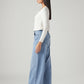 Women's Light Blue Ribcage Wide Leg Fit High Rise Redloop Jeans - Side View