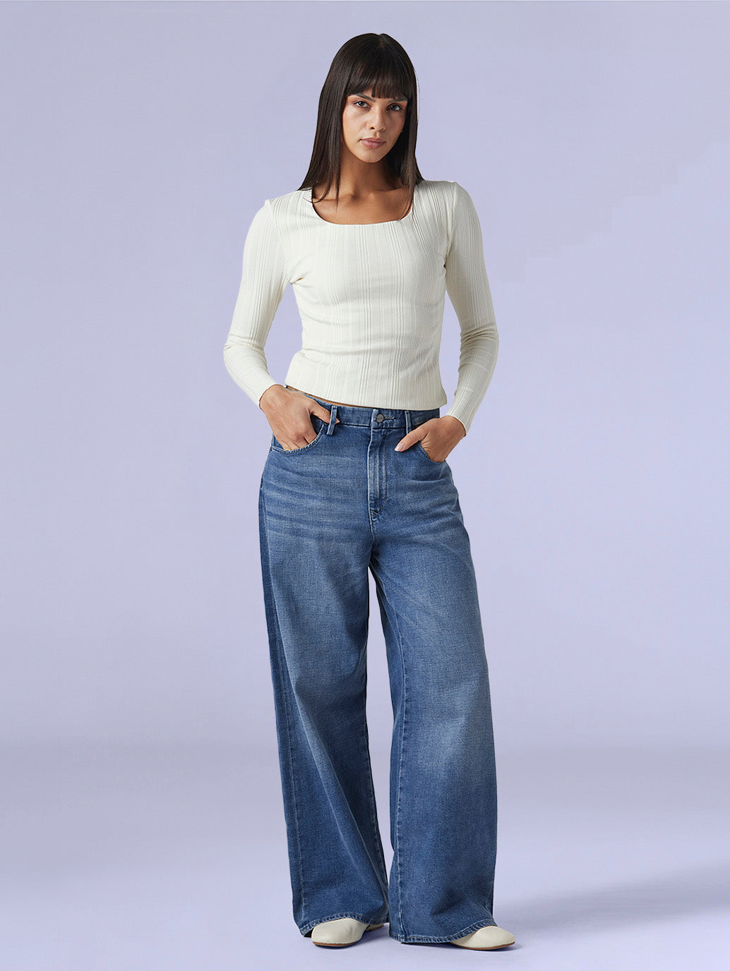 Women's Cinched Ribcage Wide Leg Fit High Rise Redloop Jeans - 14ab0a8a-9ba3-4cdf-9f8e-2acaa2126087 View