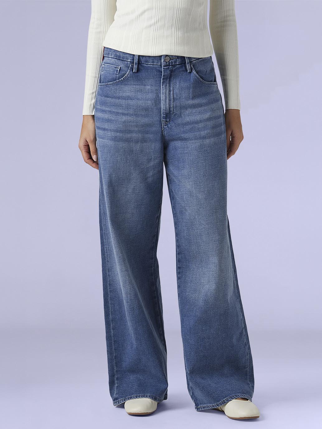 Women's Cinched Ribcage Wide Leg Fit High Rise Redloop Jeans - 738c82a4-f833-4228-bb39-0fd60ffe41cb View