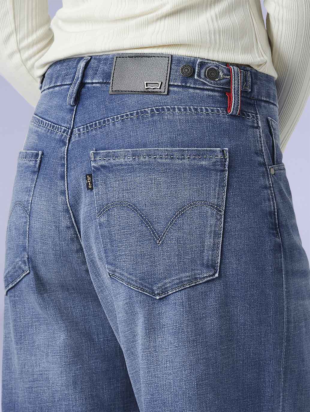Women's Cinched Ribcage Wide Leg Fit High Rise Redloop Jeans - 5e9f14a8-72dd-4635-9632-39757bdd964d View