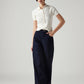 Women's Dark Blue Ribcage Wide Leg Fit High Rise Redloop Jeans - Styleshot View
