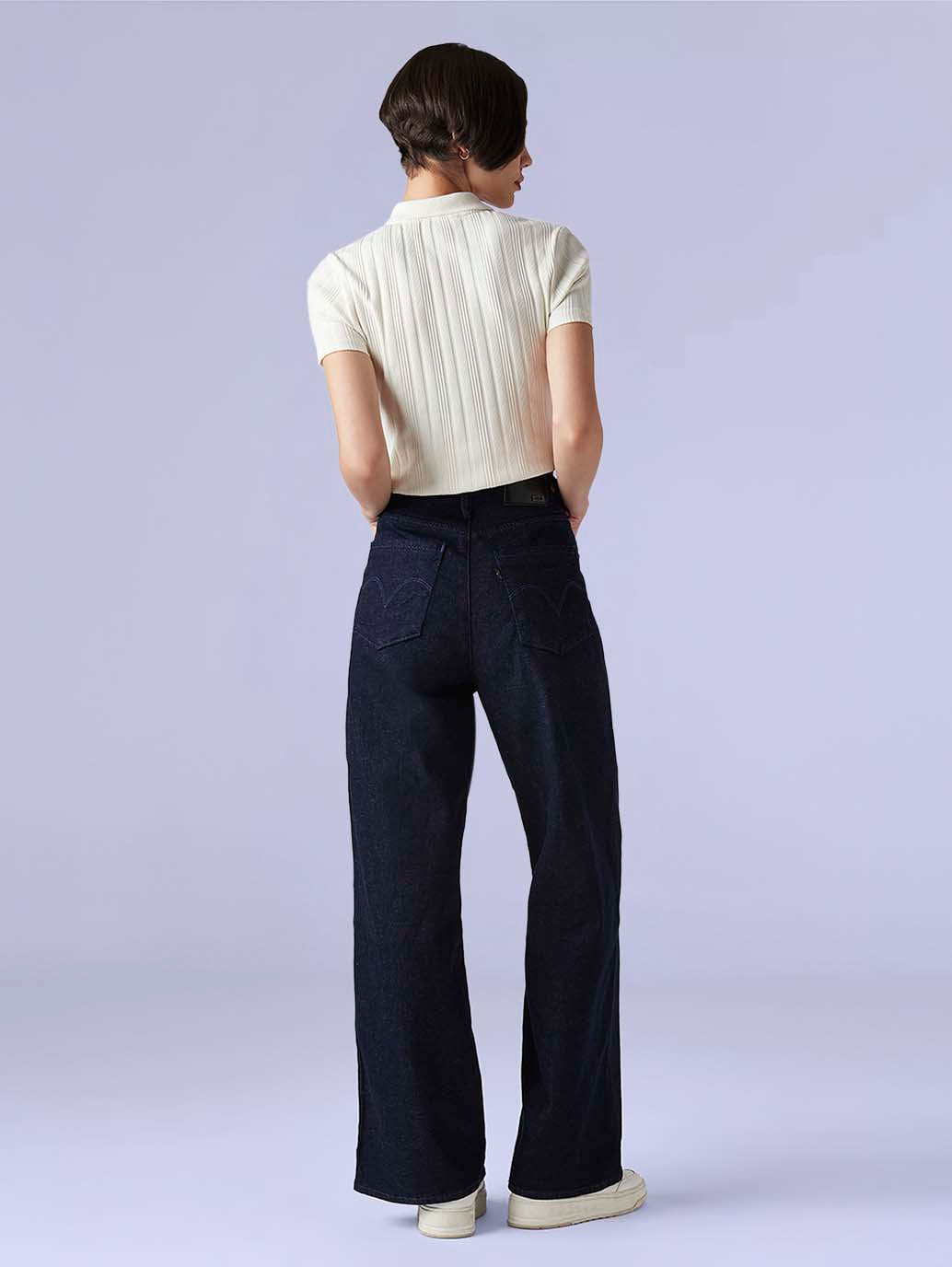 Women's Cinched Ribcage Wide Leg Fit High Rise Redloop Jeans - bd7d8c6b-ddeb-48a2-bf60-547bd5a21360 View