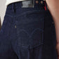 Women's Dark Blue Ribcage Wide Leg Fit High Rise Redloop Jeans - Detail View