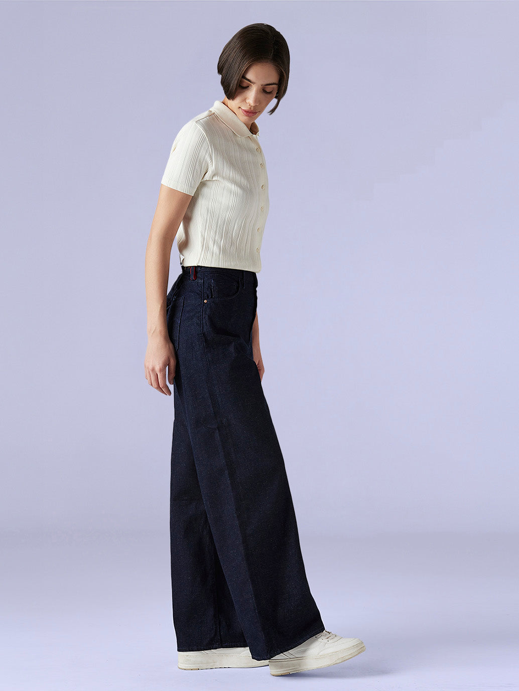 Women's Cinched Ribcage Wide Leg Fit High Rise Redloop Jeans - 110ae511-f0b3-467b-9d90-0dac6b06b62a View