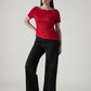 Women's Wide Leg Fit High Rise Redloop Cinched Jeans - Logo View