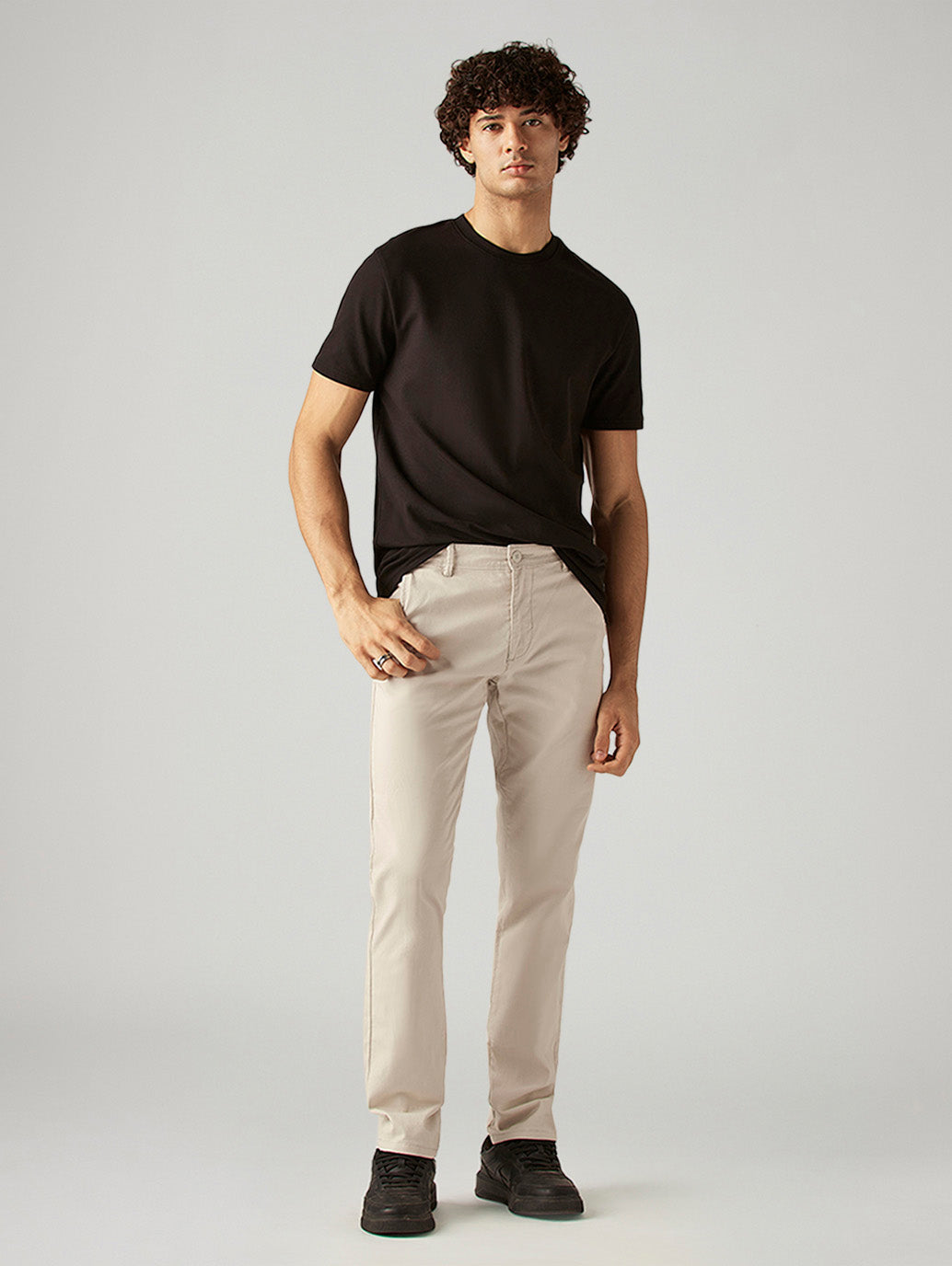 Men's 511 Beige Slim Fit Mid Rise Chinos - Styleshot View
