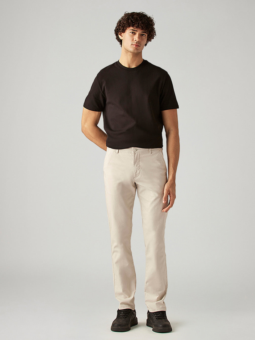 Men's 511 Beige Slim Fit Mid Rise Chinos - Front View