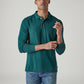 Men's Solid Regular Fit Pique Polo T-Shirt - Front View