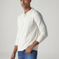 Men's Solid Off White Pique Polo T-Shirt - Side View