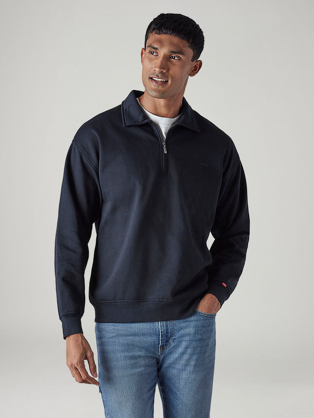 Men's Solid Boxy Fit Sweatshirt