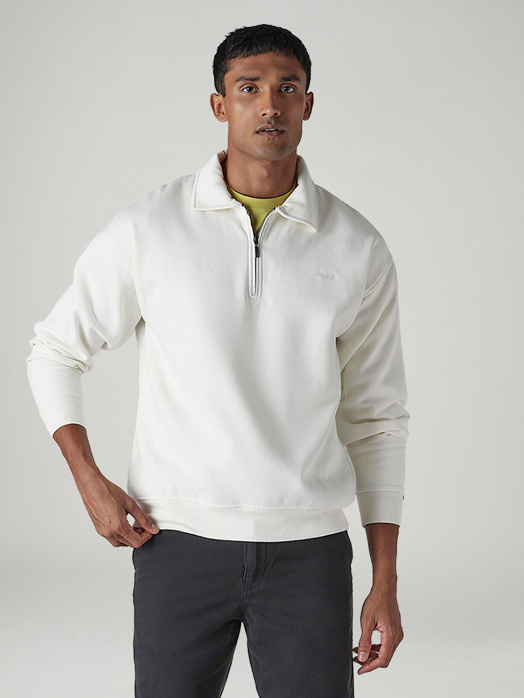 Men's Solid Boxy Fit Sweatshirt