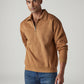 Men's Solid Boxy Fit Zip Collar Sweatshirt - Front View