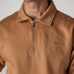 Men's Solid Boxy Fit Zip Collar Sweatshirt - Detail View