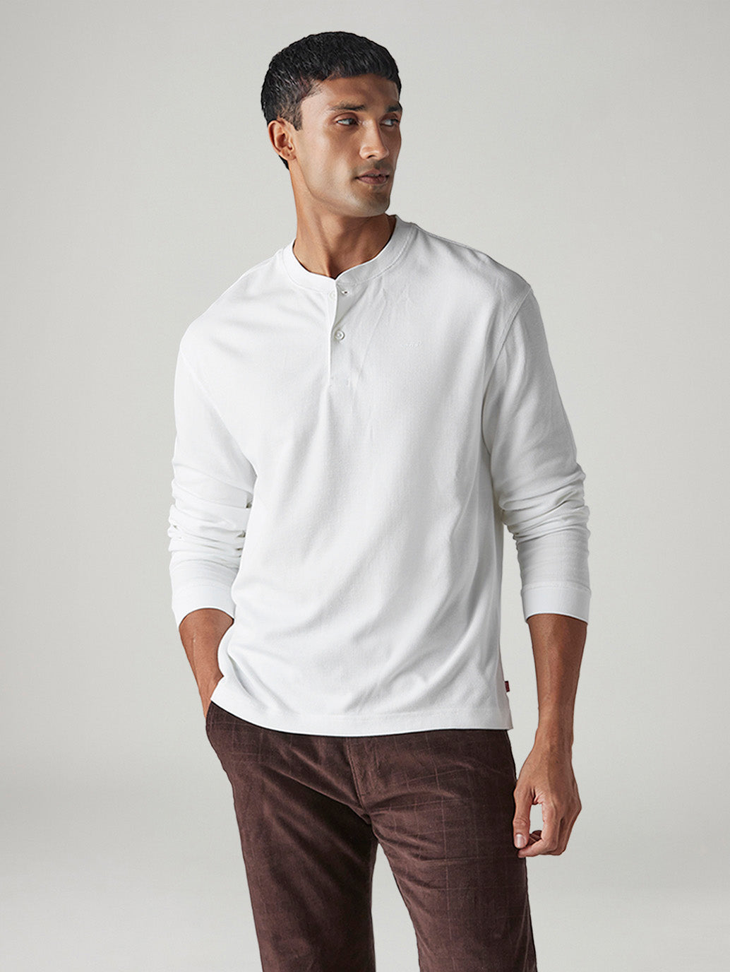 Men's Solid Regular Fit Waffle T-Shirt - Front View