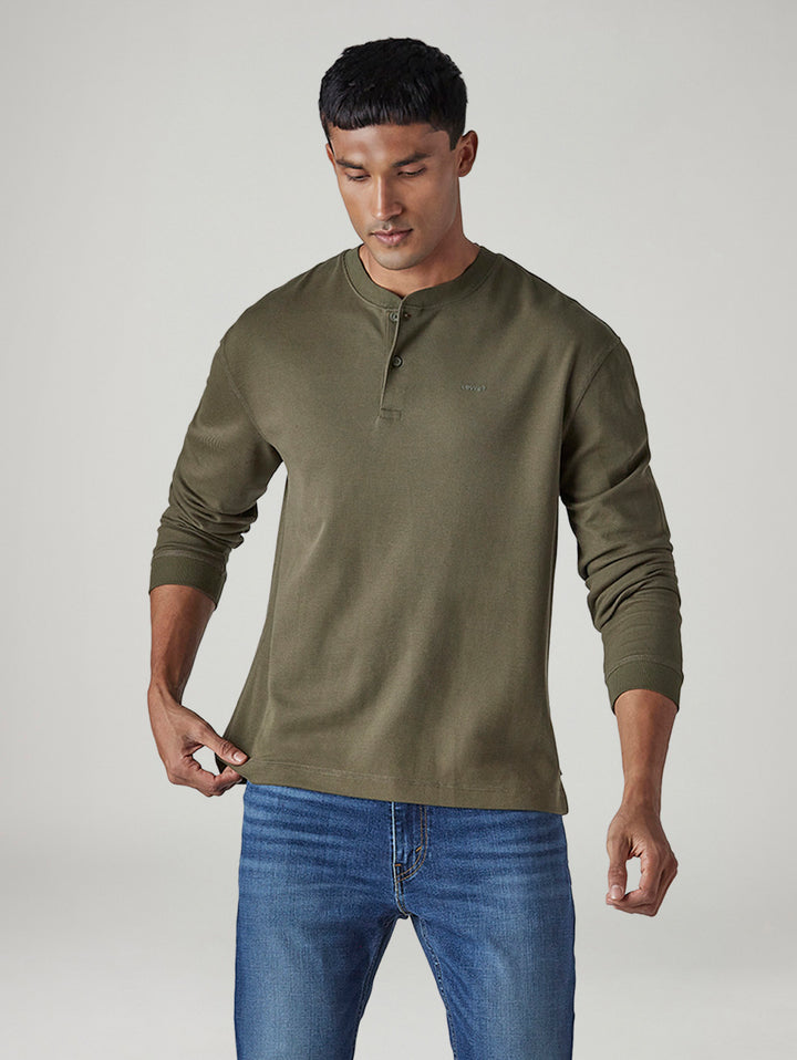 Men's Solid Regular Fit Waffle T-Shirt