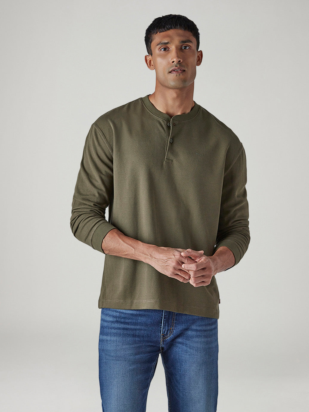 Men's Solid Regular Fit Waffle T-Shirt - Front View