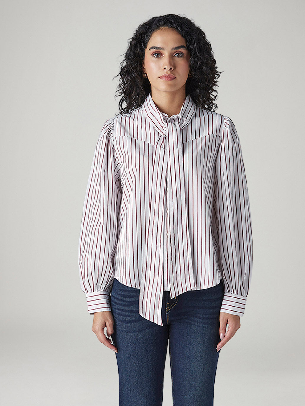 Women's Striped Regular Fit Top - Front View