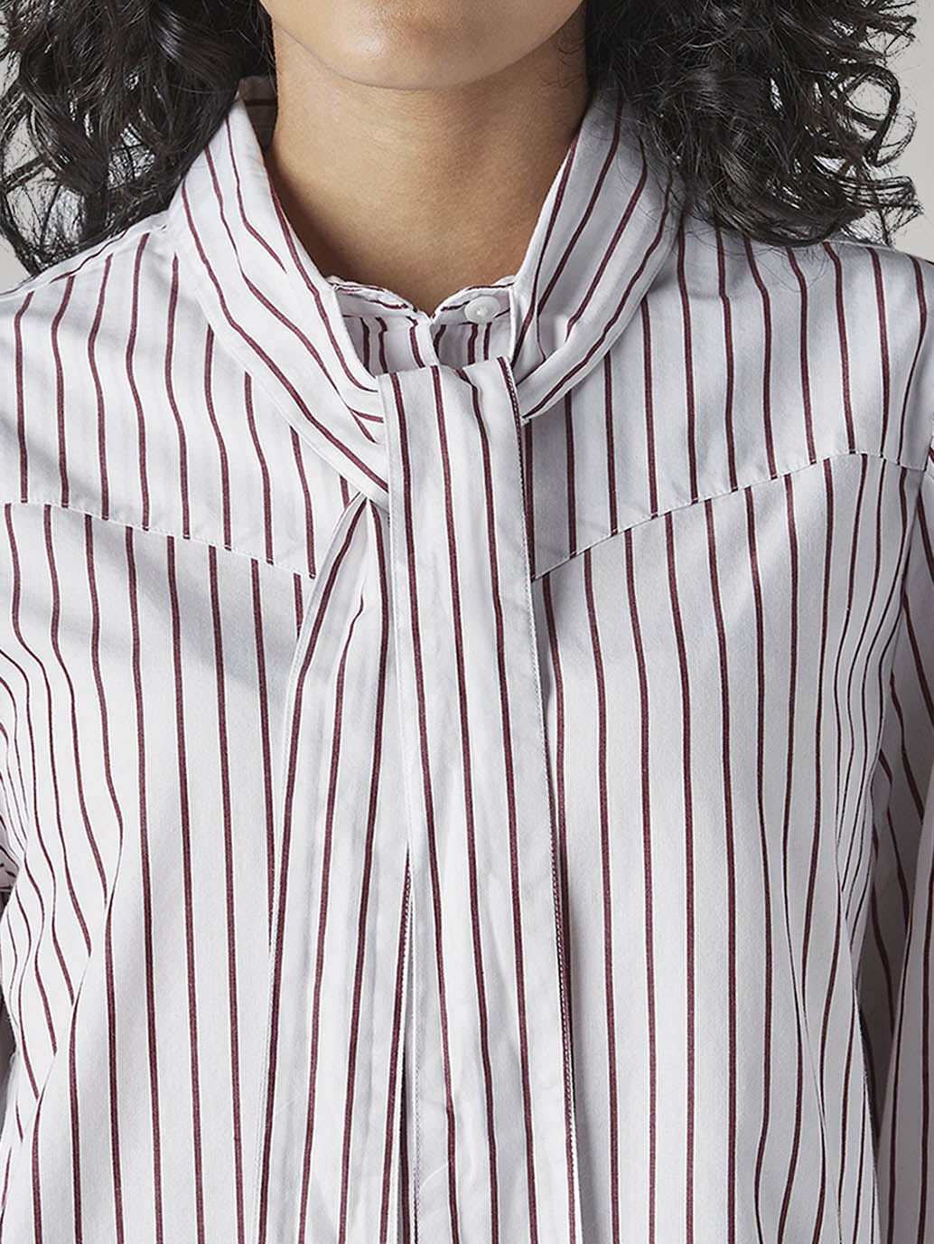 Women's Striped Regular Fit Top - Detail View