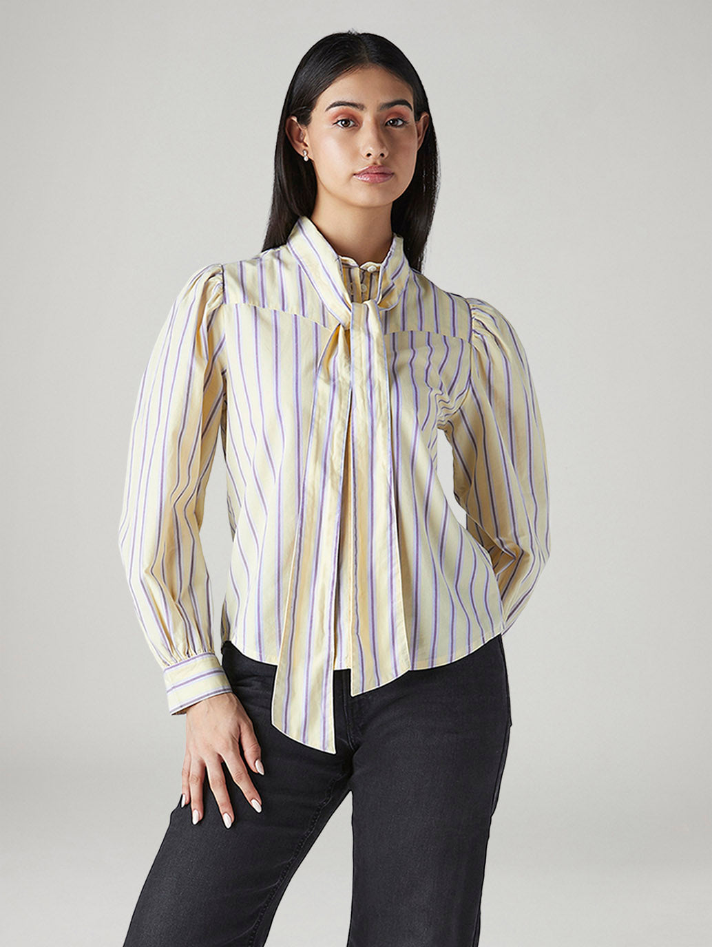 Women's Striped Regular Fit Top - Styleshot View
