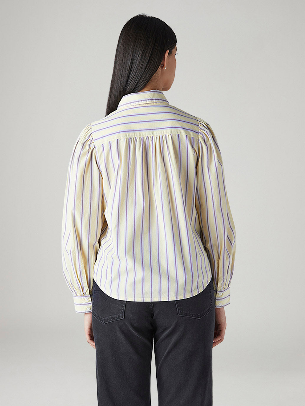 Women's Striped Regular Fit Top - Back View