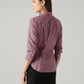 Women's Striped Slim Fit Poplin Shirt - Back View